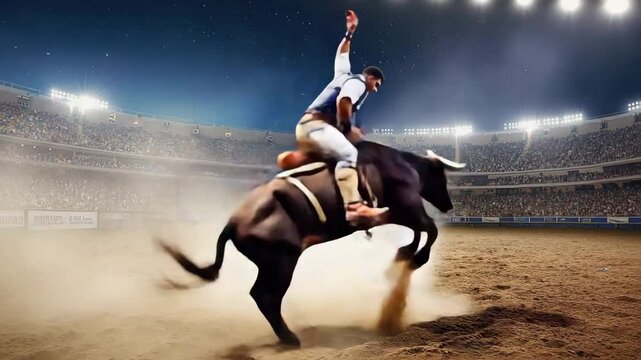 Man at a rodeo. Rodeo show.