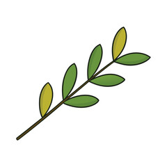 Obraz premium Vector art of green branch with leaves isolated on white background