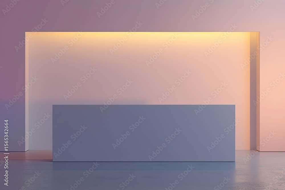 Poster vibrant color visual of backdrop banner stand with counter mockup