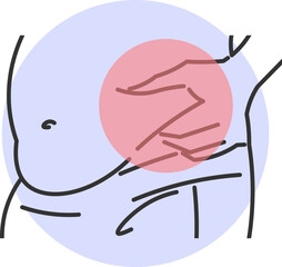 Man Holding Belly Fat man with localized fat on his belly