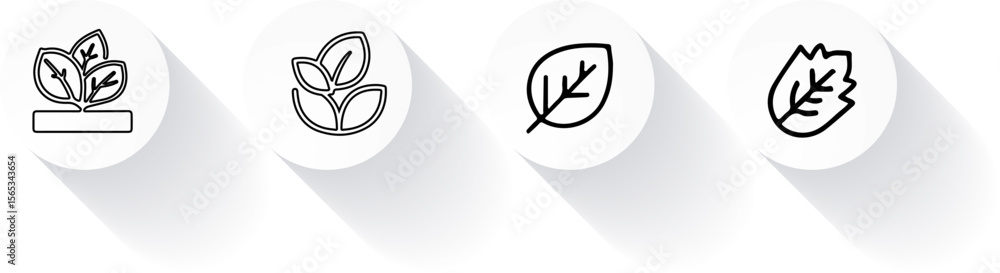 Aufkleber abstract vector illustration of an elegant leaf icon, a perfect design element for web and business 