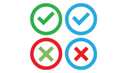 Colorful Circle Check Mark Symbols