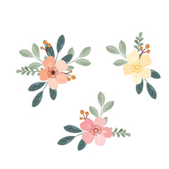 Rustic Wildflower Wedding Bouquet Illustration