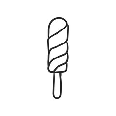 Hand-Drawn Swirl Popsicle or Ice Pop, Perfect for Refreshing Summer Treats and Cool Concepts