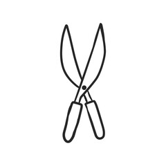 Hand-Drawn Pruning Shears for Trimming and Shaping Plants