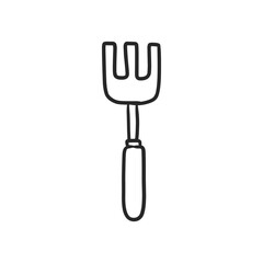 Sturdy Hand-Drawn Garden Fork for Cultivating and Aerating Soil Icon