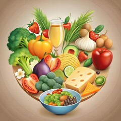 vector illustration of health and nutrition