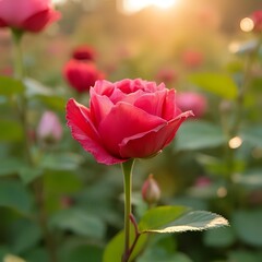 Obraz premium Beautiful rose flower on a sunny day