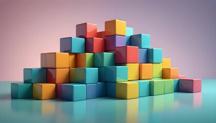 abstract colorful cubes