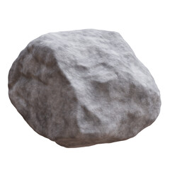 Rock isolated on white, transparent. Big marble stone, boulder