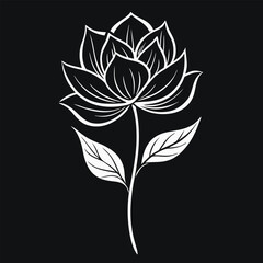 Hand Drawn Botanical Flower Sketch Design