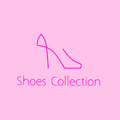 pink high heels shop or company logo design 