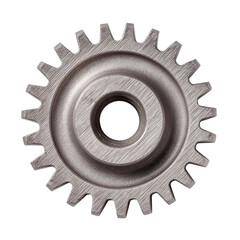 Gear: An eye-level shot of a gear showcases its design in mechanical engineering, it represents the fundamental principle of operation