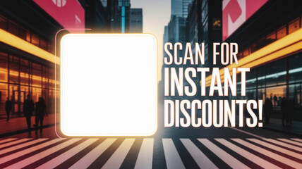 Interactive qr code for instant discounts on city street