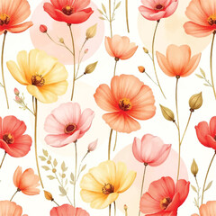seamless background with poppies