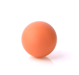 Single brown chicken egg isolated on white