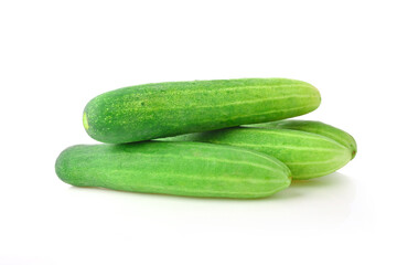 Fresh cucumbers isolated on white