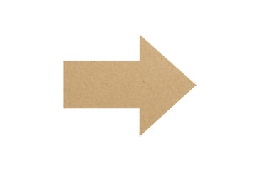 Textured Kraft Paper Right Arrow on White Background – Minimalist Directional Symbol