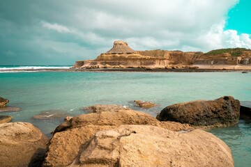 Sunlit salt pans along Gozo’s coastline