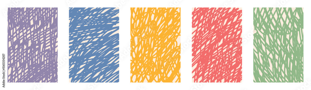 Aufkleber vector doodle pattern set with colorful scribbles, dynamic marker lines, abstract childish hand draw