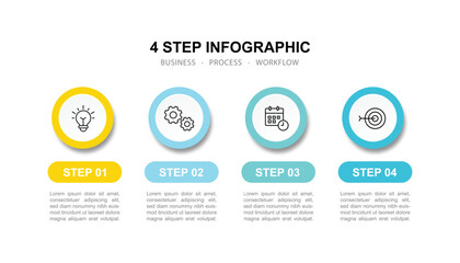 Modern business 4 step process infographic timeline.