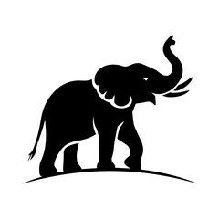 elephant silhouette isolated on white