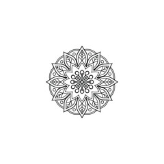 Circular pattern in the form of a mandala. Henna tatoo mandala. Mehndi style. Decorative pattern in oriental style. Coloring book page.