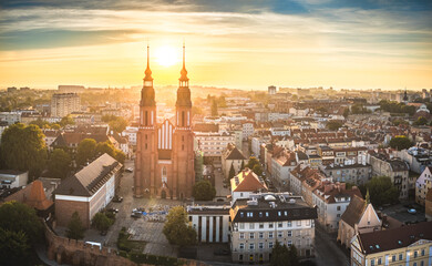Opole miasto w Polsce widok z powietrza na centrum miasta