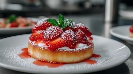 Fresh strawberry dessert