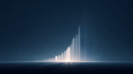 Fototapeta premium A graph upward arrow indicates growth or positive trends on a black background, symbolizing financial success or market performance. compounding effect, exponential
