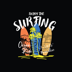 Enjoy the surfing Summer surf board designs vector illustration.