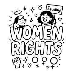 Women Rights Respect Equality Hand-Drawn Doodle