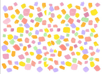 Isolated multicolor brush strokes of oil paint textures as abstract background, polka dot pattern pattern, wallpaper with quality details. 