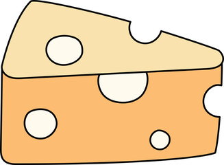 Cheese Watercolor Style Illustration