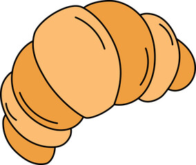 Croissant Watercolor Style Illustration