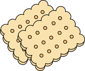 Crackers Watercolor Style Illustration