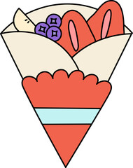 Crepe Watercolor Style Illustration