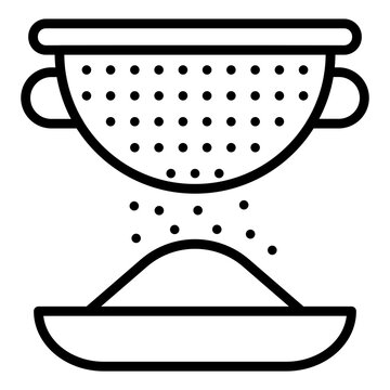 sieve sifting flour into bowl clip art preview
