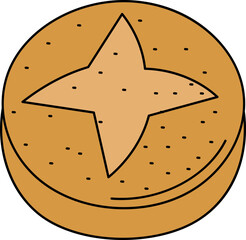 Sourdough bread Watercolor Style Illustration