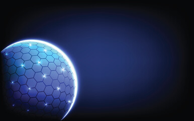 Futuristic global network background with glowing earth sphere, abstract digital communication lines, internet connectivity, and cyberspace technology concept for world map, innovation,vector design.