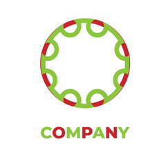 vector illustration of a circular gear logo design