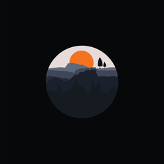  mountain sunset and sunrise Art & Illustration