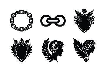 Fototapeta premium Intricate Roman style divider and headpiece art with elegant decorations Silhouette Vector illustration