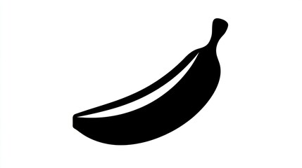 Striking monochrome banana icon, a bold black and white representation of classic fruit for modern designs
