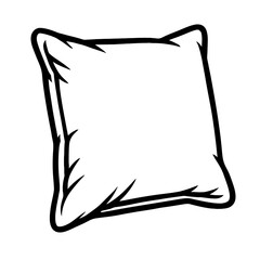 Square Pillow Cushion Black and White Illustration - Cozy Home Decor Graphic