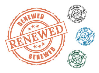 renewed rubber stamp vector seal design element for business and graphic projects use