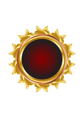 Golden Winged Emblem with Luxury Heraldic Badge png