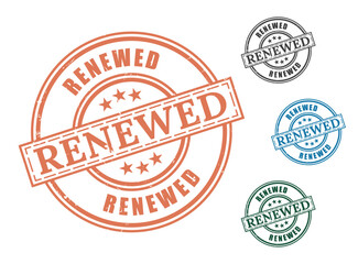 Renewed stamp vector graphic design element set for business and marketing materials use