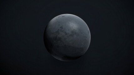 Detailed abstract sphere in shades of grey and blue against dark gradient background, great for designs and technology
