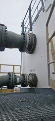 Industrial Pipeline Flange Connection on Offshore Platform